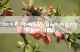 2022容易下款的贷款平台有哪些?这几个平台100%能借到