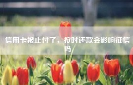 信用卡被止付了，按时还款会影响征信吗