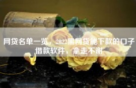 网贷名单一览，2022黑网贷能下款的口子借款软件，拿走不谢