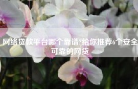 网络贷款平台哪个靠谱?给你推荐6个安全可靠的网贷