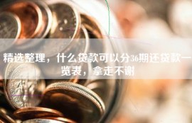 精选整理，什么贷款可以分36期还贷款一览表，拿走不谢