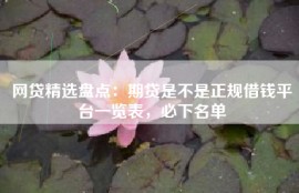 网贷精选盘点：期贷是不是正规借钱平台一览表，必下名单