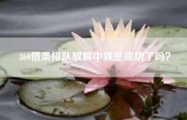 360借条排队放款中就是成功了吗？