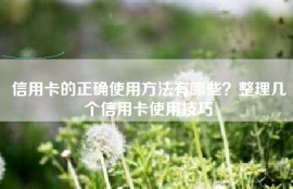 信用卡的正确使用方法有哪些？整理几个信用卡使用技巧