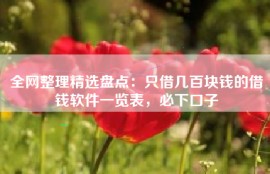 全网整理精选盘点：只借几百块钱的借钱软件一览表，必下口子