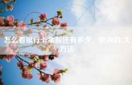 怎么看银行卡余额还有多少，查询的5大方法