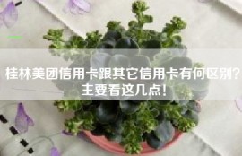 桂林美团信用卡跟其它信用卡有何区别？主要看这几点！