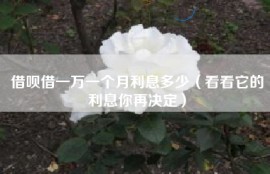 借呗借一万一个月利息多少（看看它的利息你再决定）