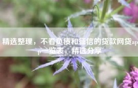 精选整理，不看负债和征信的贷款网贷app一览表，精选分享
