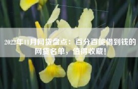 2022年12月网贷盘点：百分百能借到钱的网贷名单，值得收藏！