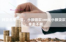 网贷名单一览，小额借款1000元小额贷款，拿走不谢