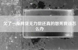 欠了一身网贷无力偿还真的想死我该怎么办