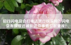 招行闪电贷会打电话进行核实吗？闪电贷有额度还被拒这件事要引起重视！