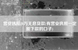 营业执照20万无息贷款(有营业执照一定能下款的口子)