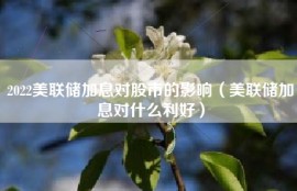 2022美联储加息对股市的影响（美联储加息对什么利好）
