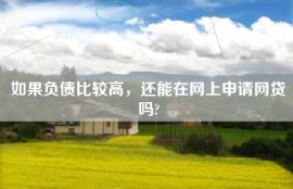如果负债比较高，还能在网上申请网贷吗?