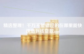 精选整理！千万不能错过的在哪里能快速借到钱贷款app