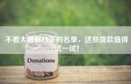 不看大数据秒下的名单，这些贷款值得试一试！