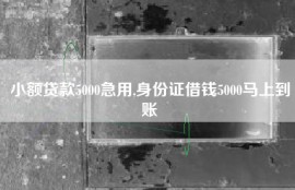 小额贷款5000急用,身份证借钱5000马上到账