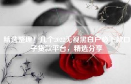 精选整理！几个2022无视黑白户必下款口子贷款平台，精选分享
