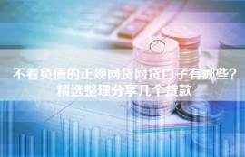 不看负债的正规网贷网贷口子有哪些？精选整理分享几个贷款
