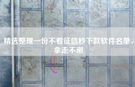 精选整理一份不看征信秒下款软件名单，拿走不谢