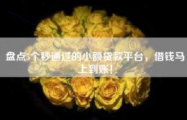 盘点5个秒通过的小额贷款平台，借钱马上到账！
