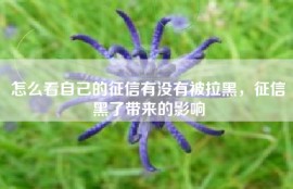 怎么看自己的征信有没有被拉黑，征信黑了带来的影响