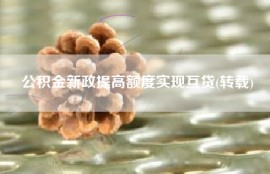 公积金新政提高额度实现互贷(转载)