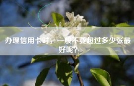 办理信用卡时，一般不要超过多少张最好呢？
