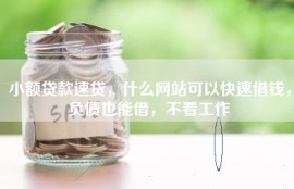 小额贷款速贷，什么网站可以快速借钱，负债也能借，不看工作