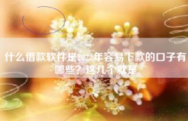 什么借款软件是2022年容易下款的口子有哪些？这几个就是