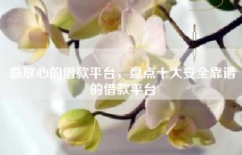 最放心的借款平台，盘点十大安全靠谱的借款平台