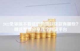 2022免审核不看征信的贷款贷款有哪些？精选整理分享几个网贷平台