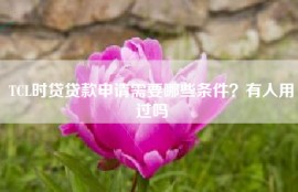 TCL时贷贷款申请需要哪些条件？有人用过吗