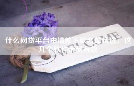 什么网贷平台申请就下款名单精选，这几个软件亲测有效