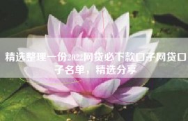 精选整理一份2022网贷必下款口子网贷口子名单，精选分享