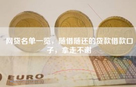 网贷名单一览，随借随还的贷款借款口子，拿走不谢