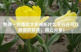 整理一份借款太多被拒什么平台还可以借借款软件，简云分享！