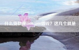 什么贷款是1000-5000借钱？这几个就是