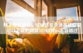 网上借钱被拒，试试这些负债高征信花可以下款的网贷2022软件，不容错过