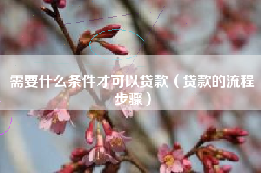 需要什么条件才可以贷款（贷款的流程步骤）