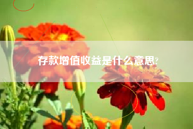 存款增值收益是什么意思?