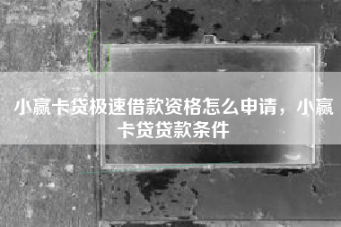 小赢卡贷极速借款资格怎么申请，小赢卡贷贷款条件