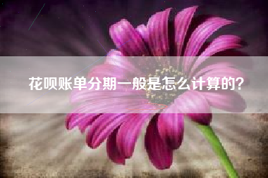 花呗账单分期一般是怎么计算的？