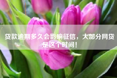 贷款逾期多久会影响征信，大部分网贷是这个时间！