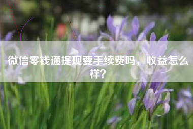 微信零钱通提现要手续费吗，收益怎么样？
