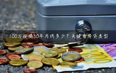 100万按揭30年月供多少？关键看房贷类型