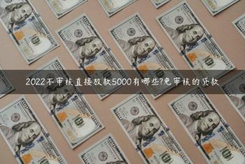 2022不审核直接放款5000有哪些?免审核的贷款