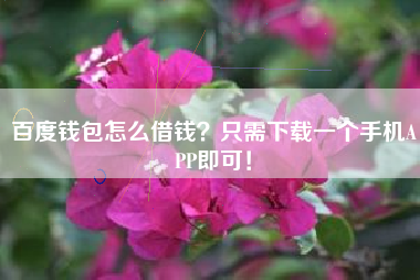 百度钱包怎么借钱？只需下载一个手机APP即可！
